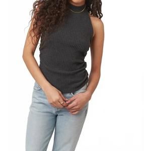 NEW PROJECT SOCIAL T after the rain halter top in black
